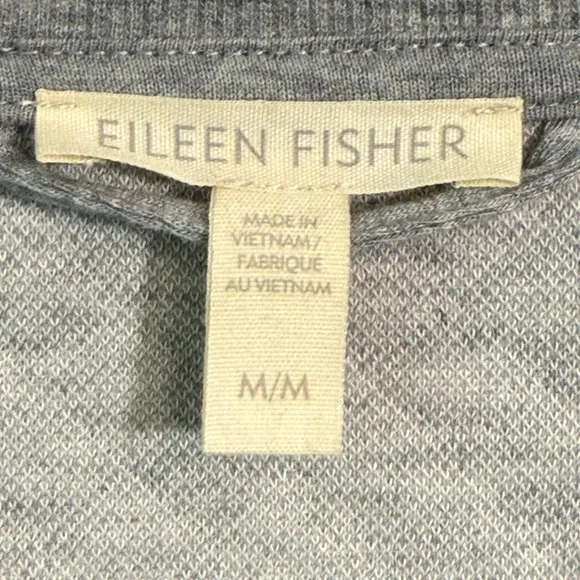 Eileen Fisher Women's Medium Flight Jacket n Moon Gray Diamond Quilted Zip Front - Picture 3 of 5